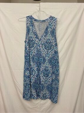 Lily Pulitzer Women’s Blue Printed V-Neck Dress